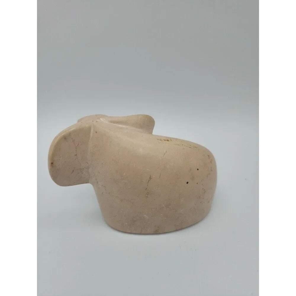 Elephant Vintage HAND CARVED STONE KENYA Figure Genuine Besmo Products